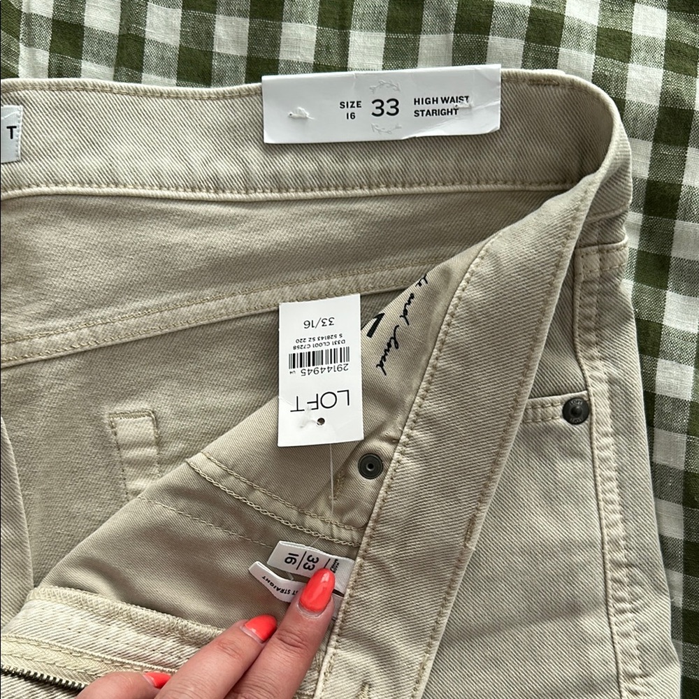 NWT Loft Beige high waist straight jeans - Picture 4 of 4